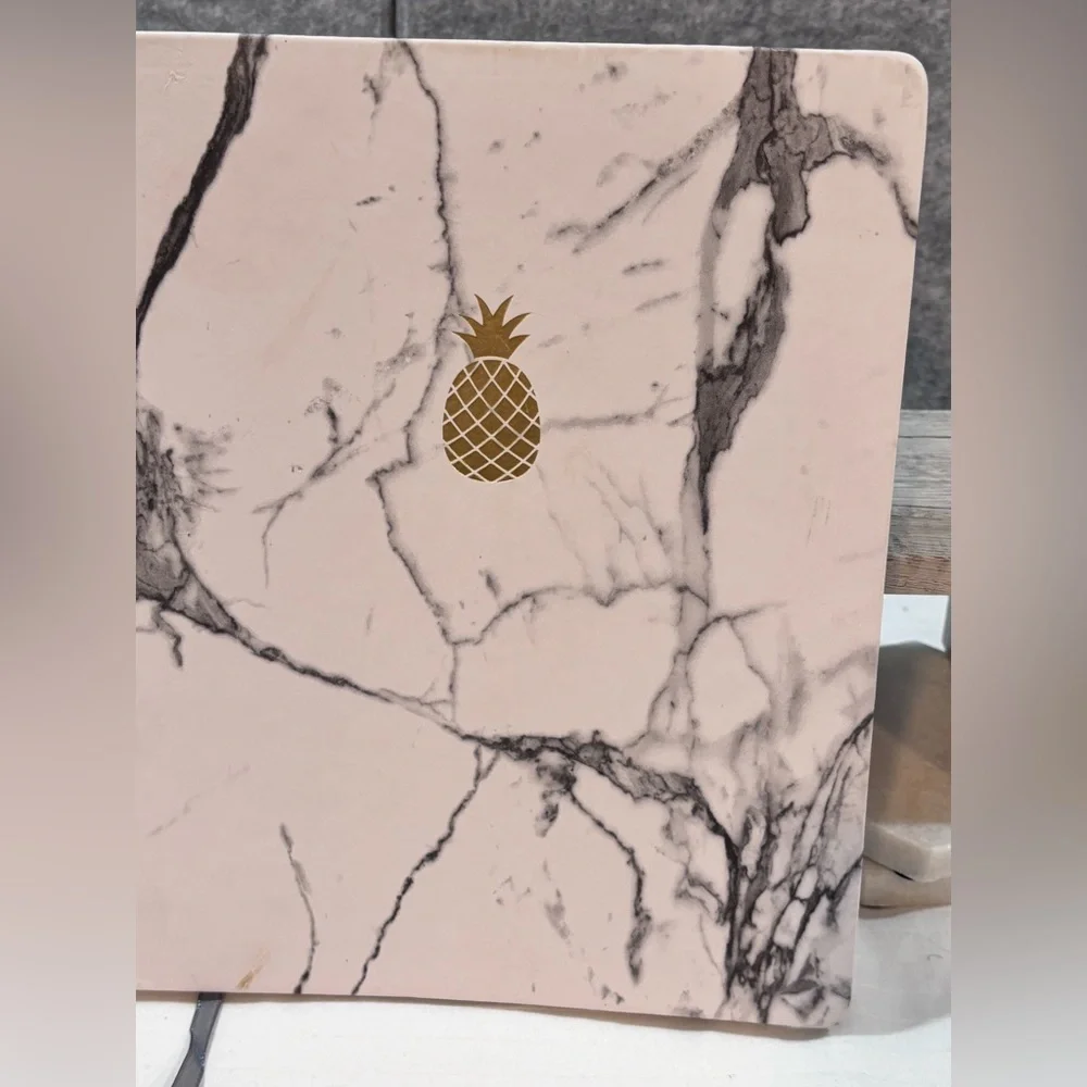 🍍 Shiny Marble and Gray Notebook with Pineapple Design 🍍